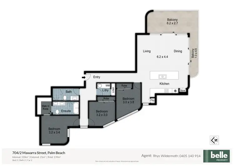 Floorplan of Homely house listing, 704/2 Mawarra Street, Palm Beach QLD 4221