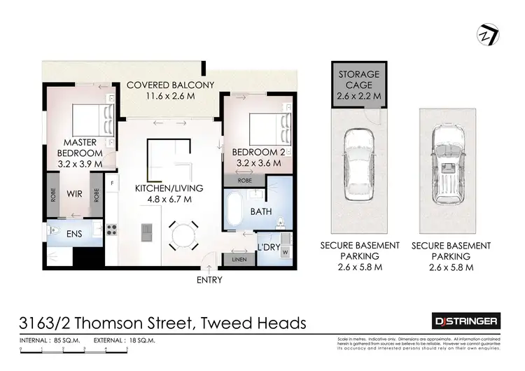 Floorplan of Homely unit listing, 3163/2 Thomson Street, Tweed Heads NSW 2485