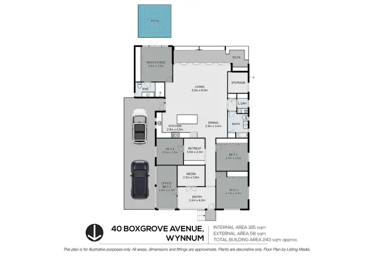 Floorplan of Homely house listing, 40 Boxgrove Avenue, Wynnum QLD 4178