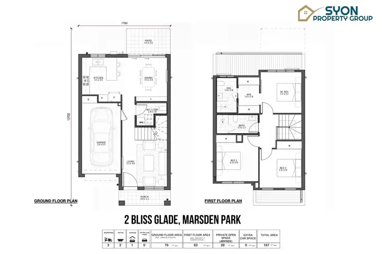 Floorplan of Homely townhouse listing, 2 Bliss Glade, Marsden Park NSW 2765