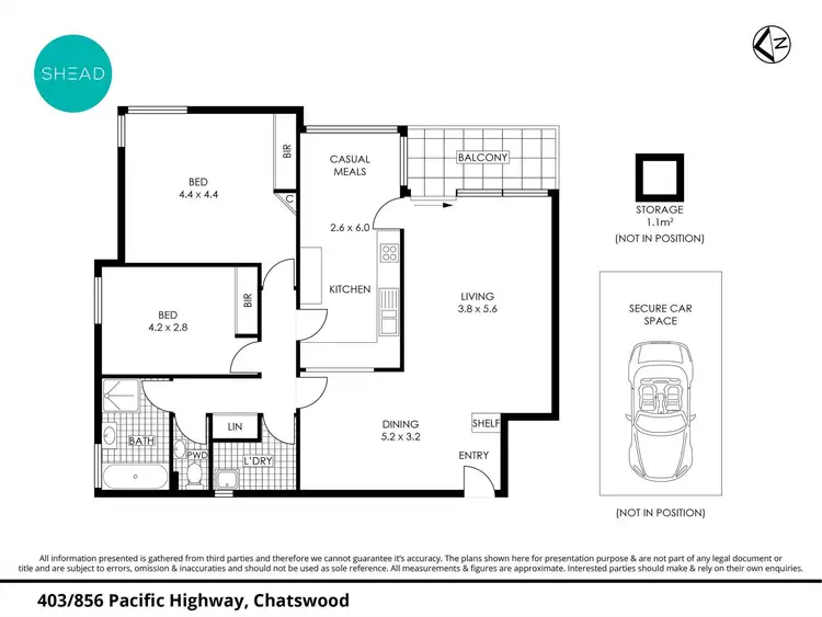 Floorplan of Homely apartment listing, 403/856 Pacific Highway, Chatswood NSW 2067