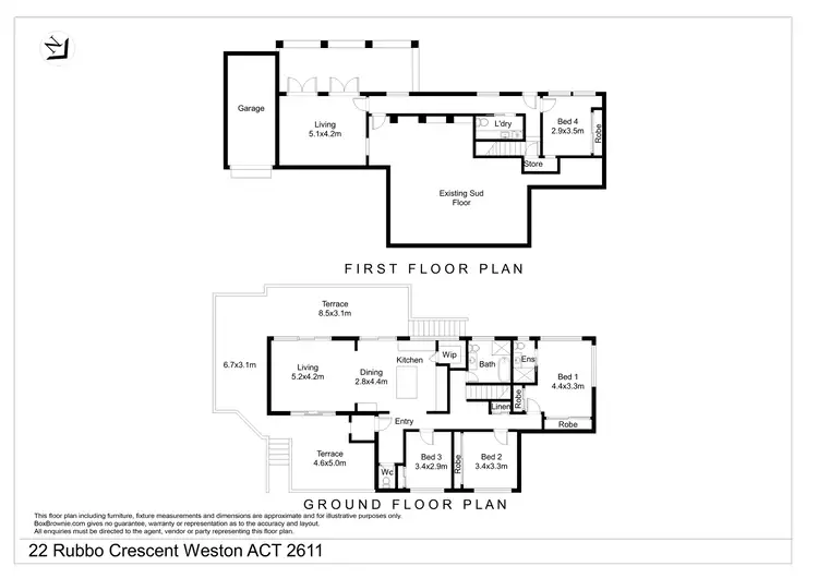 Floorplan of Homely house listing, 22 Rubbo Crescent, Weston ACT 2611