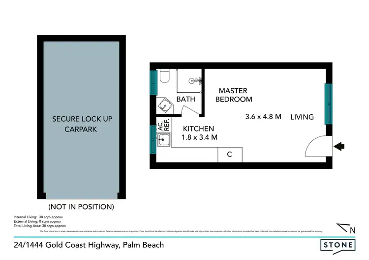 Floorplan of Homely studio listing, 24/1444 Gold Coast Highway, Palm Beach QLD 4221