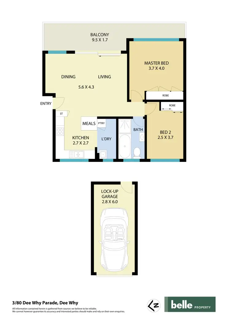 Floorplan of Homely apartment listing, 3/80 Dee Why Parade, Dee Why NSW 2099