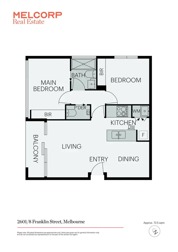 Floorplan of Homely apartment listing, 2601/8 Franklin Street, Melbourne VIC 3000