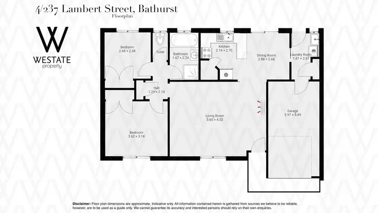 Floorplan of Homely unit listing, 4/237 Lambert Street, Bathurst NSW 2795