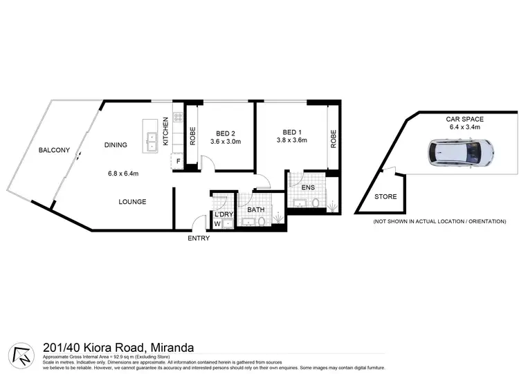 Floorplan of Homely apartment listing, 201/40 Kiora Road, Miranda NSW 2228