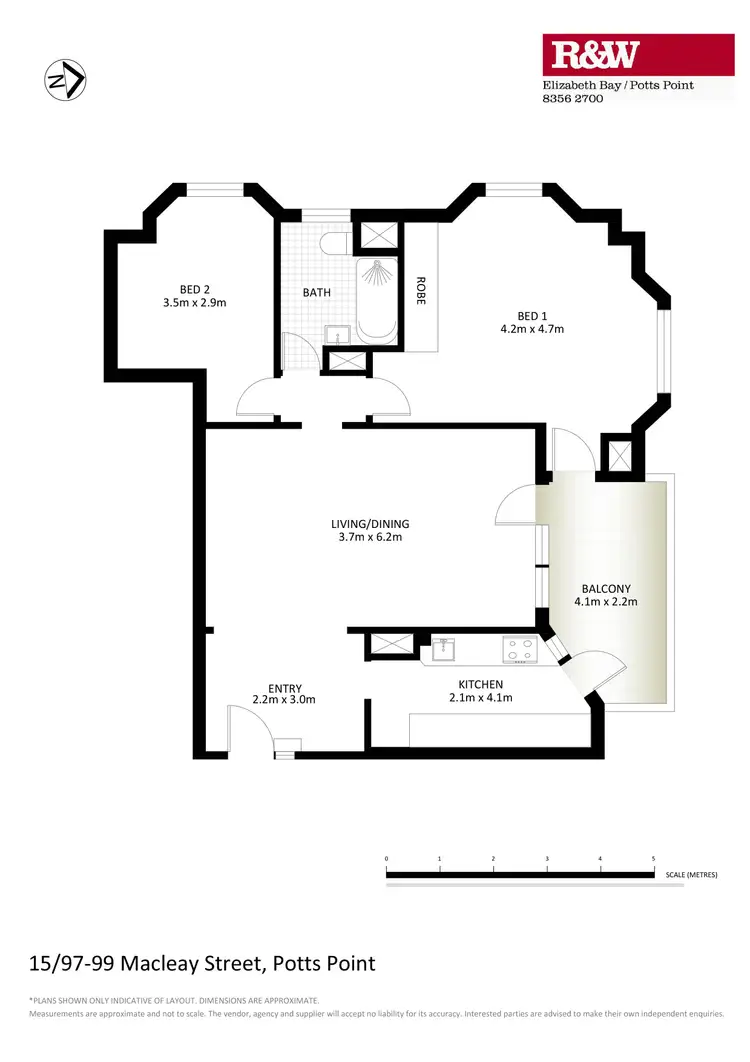 Floorplan of Homely apartment listing, 15/97-99 Macleay Street, Potts Point NSW 2011