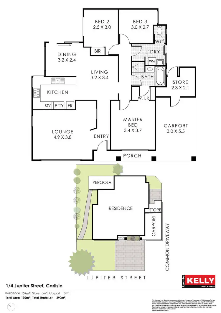 Floorplan of Homely villa listing, 1/4 Jupiter Street, Carlisle WA 6101
