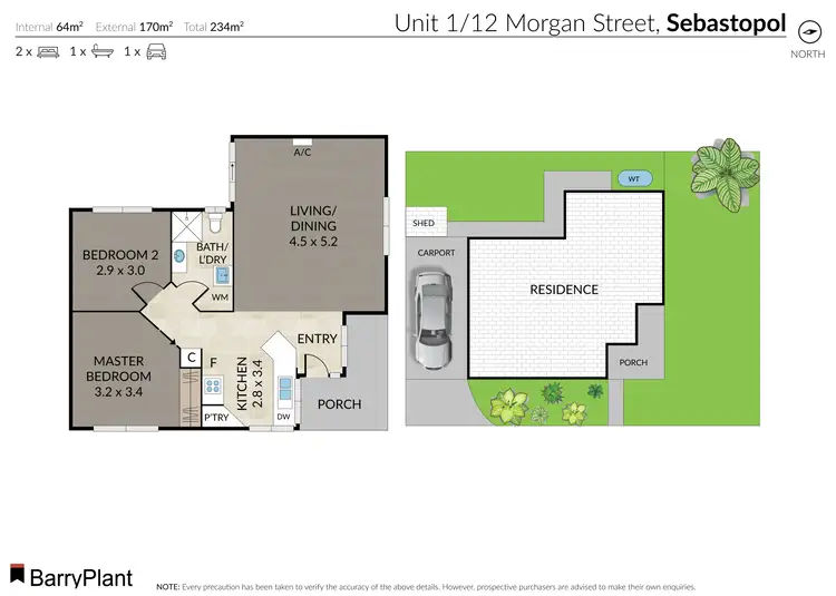 Floorplan of Homely townhouse listing, 1/12 Morgan Street, Sebastopol VIC 3356