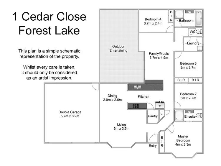 Floorplan of Homely house listing, 1 Cedar Close, Forest Lake QLD 4078