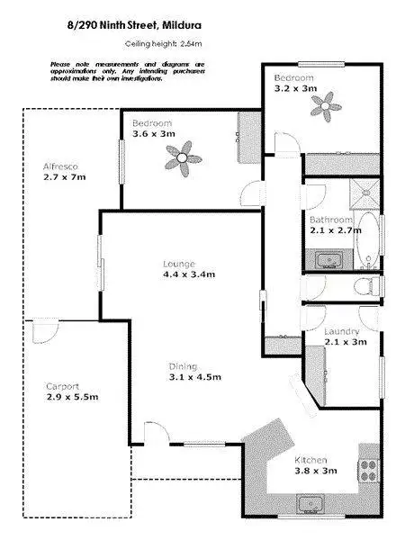 Floorplan of Homely unit listing, 8/290-292 Ninth Street, Mildura VIC 3500