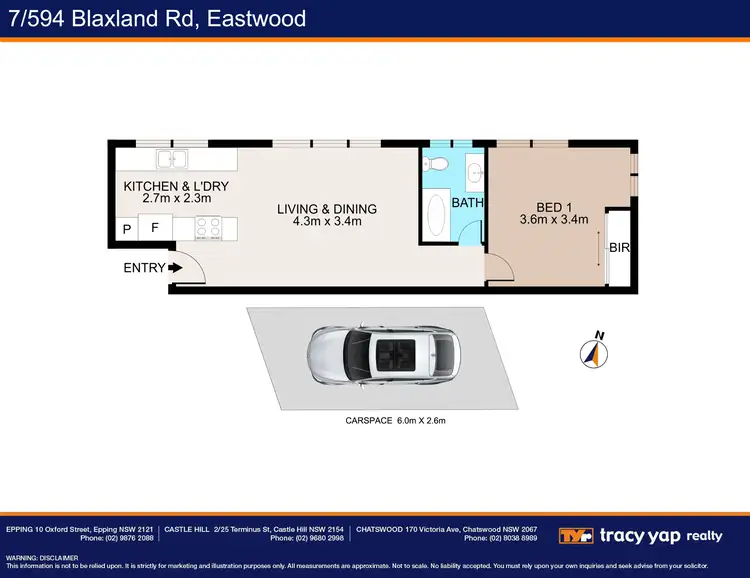 Floorplan of Homely unit listing, 7/594 Blaxland Road, Eastwood NSW 2122