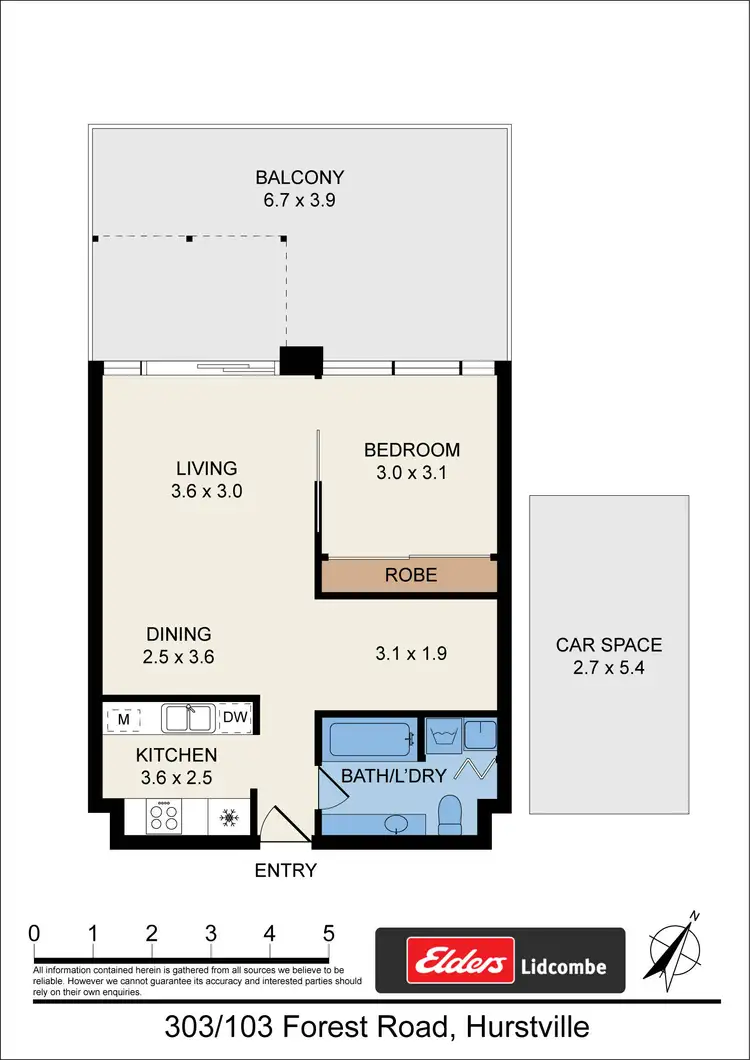 Floorplan of Homely apartment listing, 303/103 Forest Road, Hurstville NSW 2220