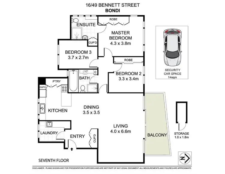 Floorplan of Homely apartment listing, 16/49 Bennett Street, Bondi NSW 2026