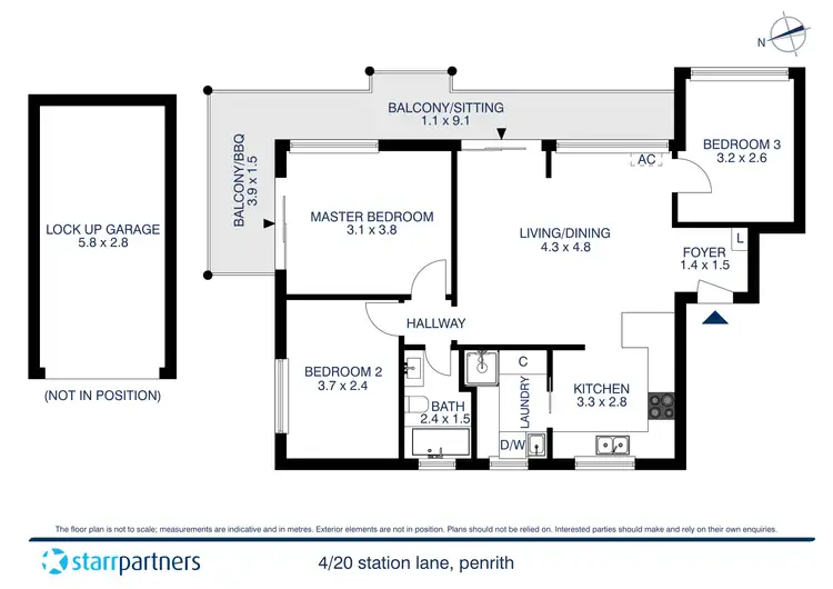 Floorplan of Homely unit listing, 4/20 Station Lane, Penrith NSW 2750