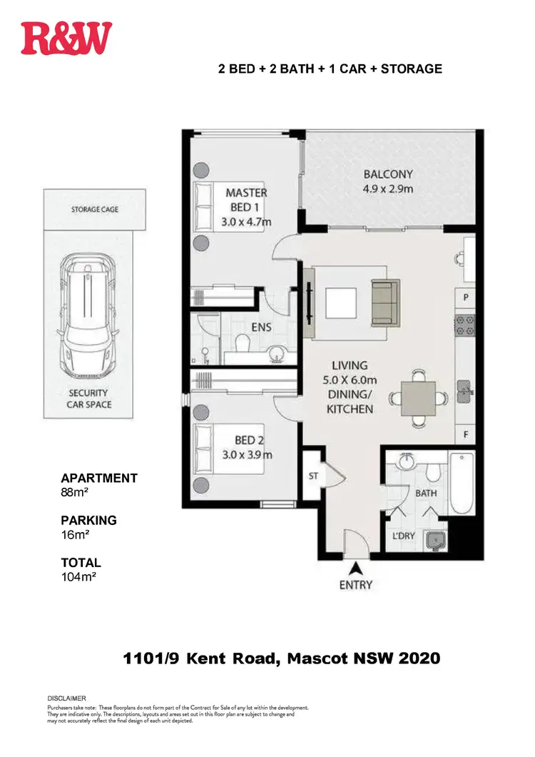 Floorplan of Homely apartment listing, 1101/7-9 Kent Road, Mascot NSW 2020