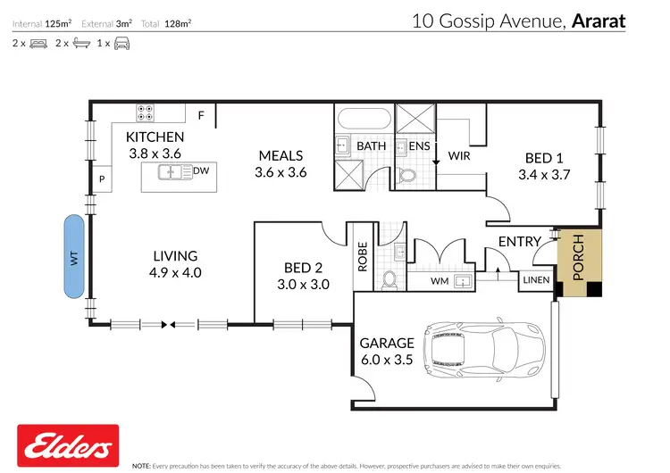 Floorplan of Homely semi-detached listing, 10 Gossip Avenue, Ararat VIC 3377