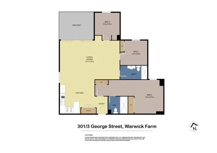 Floorplan of Homely unit listing, 301/3 George Street, Warwick Farm NSW 2170