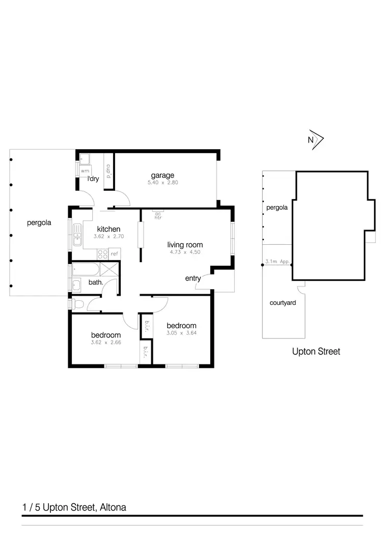 Floorplan of Homely unit listing, 1/5 Upton Street, Altona VIC 3018