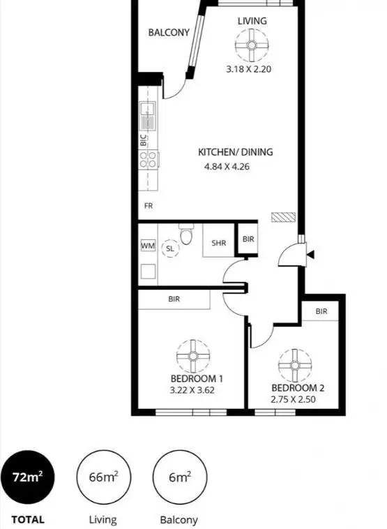 Floorplan of Homely apartment listing, 2/6 Treloar Court, Campbelltown SA 5074