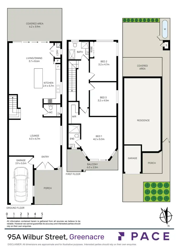 Floorplan of Homely semi-detached listing, 95a Wilbur Street, Greenacre NSW 2190