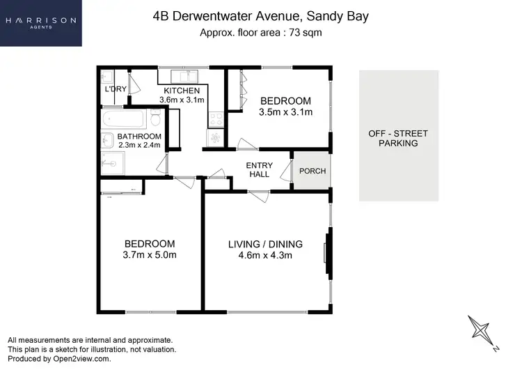 Floorplan of Homely unit listing, 4B Derwentwater Avenue, Sandy Bay TAS 7005