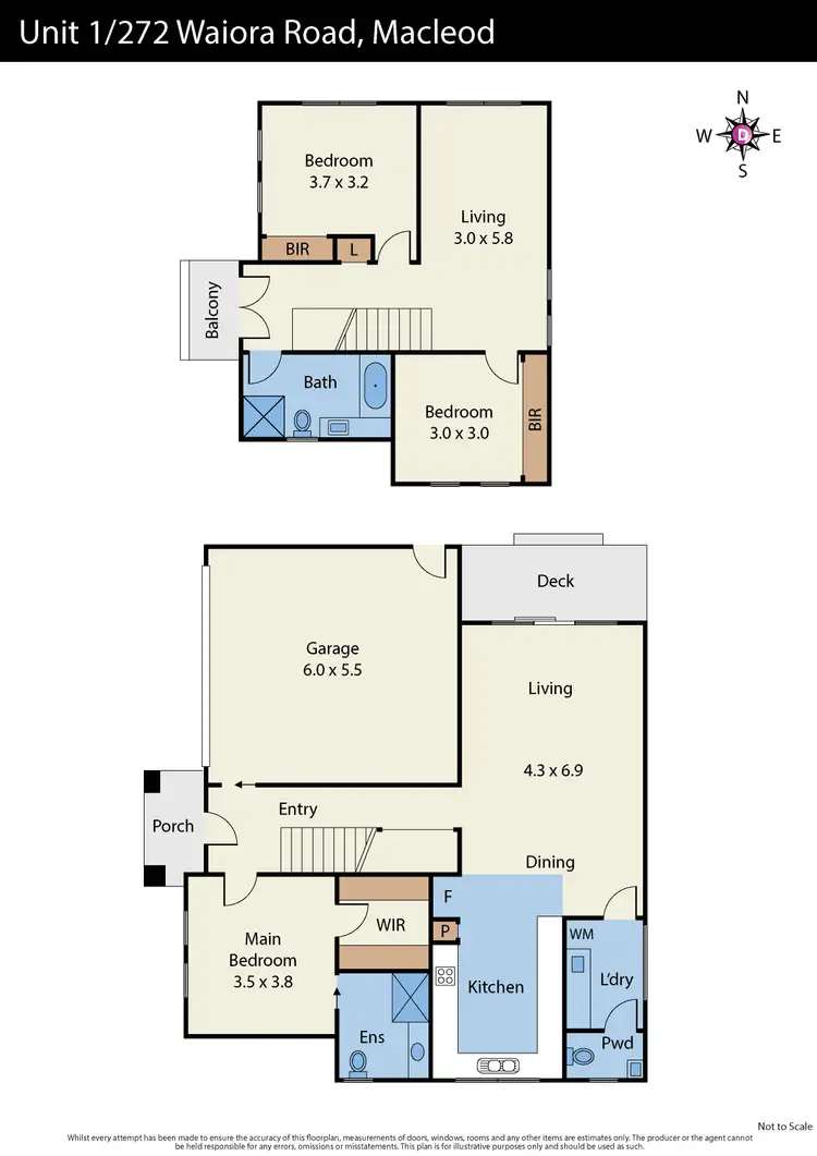 Floorplan of Homely townhouse listing, 1/272 Waiora Road, Macleod VIC 3085