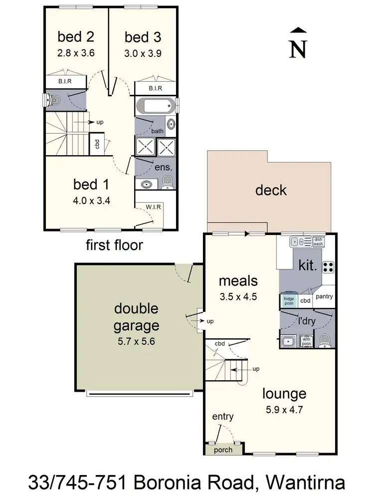 Floorplan of Homely townhouse listing, 33/745-751 Boronia Road, Wantirna VIC 3152