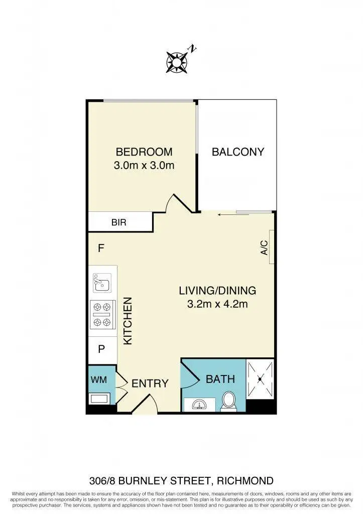 Floorplan of Homely apartment listing, 306/8 Burnley Street, Richmond VIC 3121