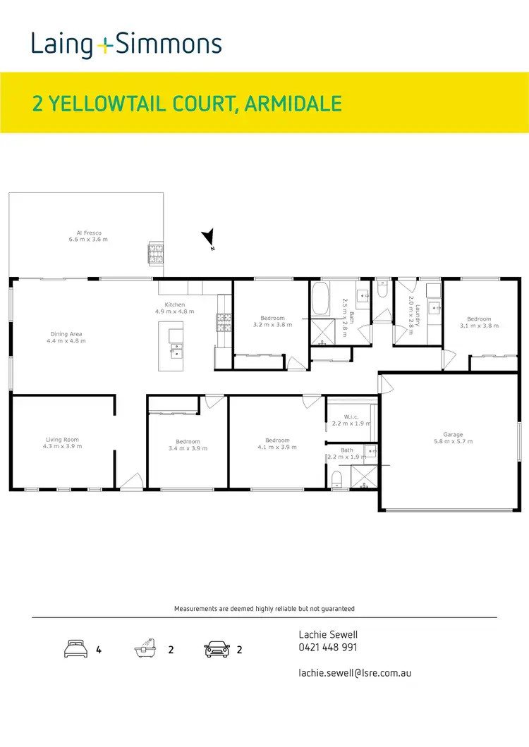 Floorplan of Homely house listing, 2 Yellowtail Court, Armidale NSW 2350