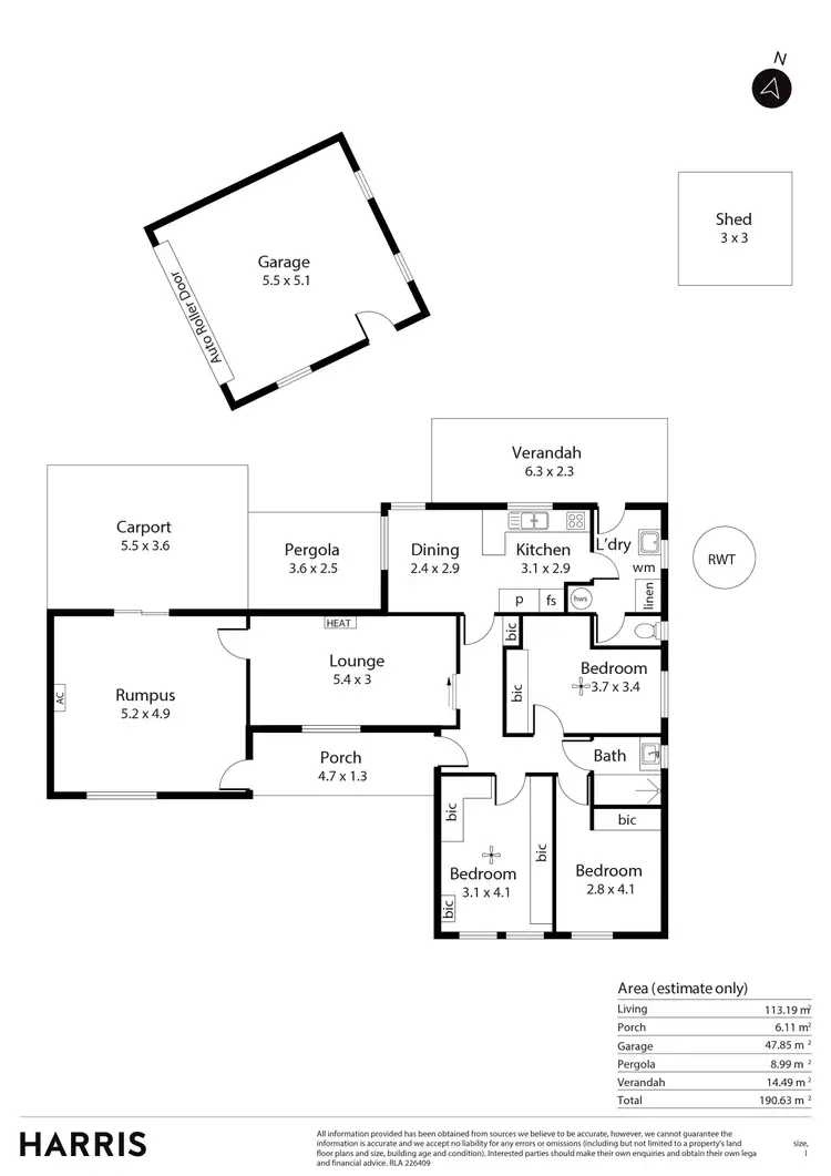 Floorplan of Homely house listing, 58 Halsey Road, Fulham SA 5024