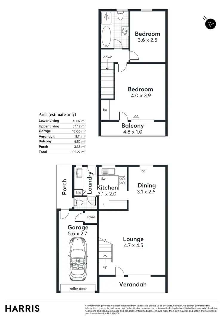 Floorplan of Homely townhouse listing, 3/66 Kenilworth Road, Parkside SA 5063
