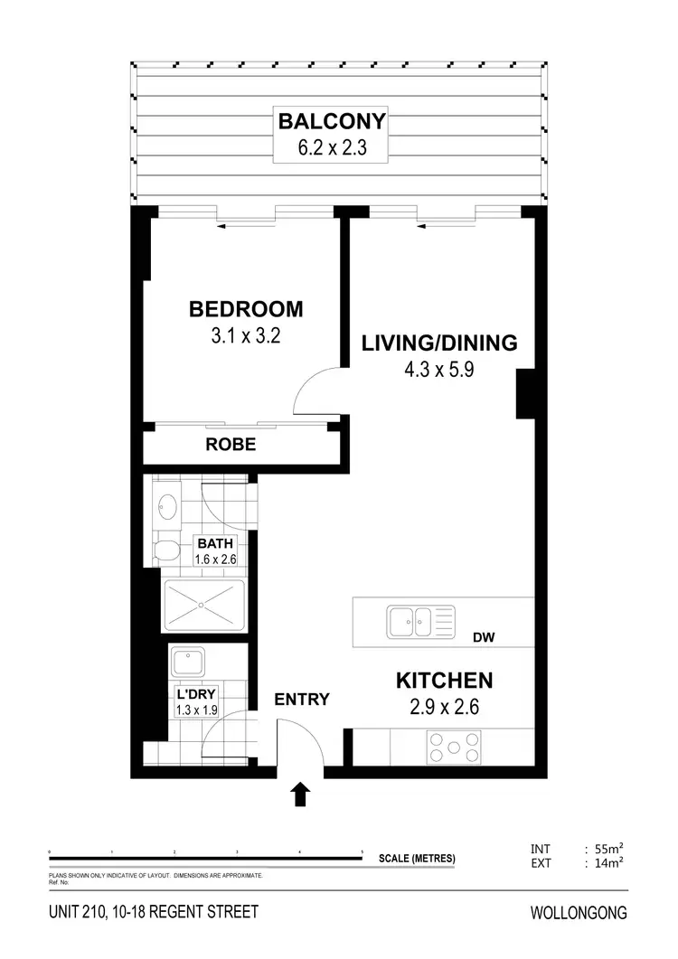 Floorplan of Homely apartment listing, 210/10-18 Regent Street, Wollongong NSW 2500