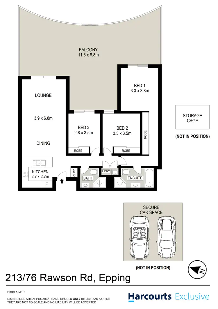 Floorplan of Homely apartment listing, 213/74 - 76 Rawson Street, Epping NSW 2121