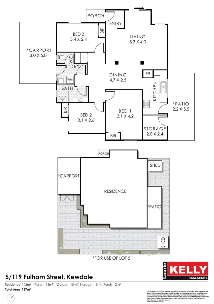 Floorplan of Homely villa listing, 5/119 Fulham Street, Kewdale WA 6105