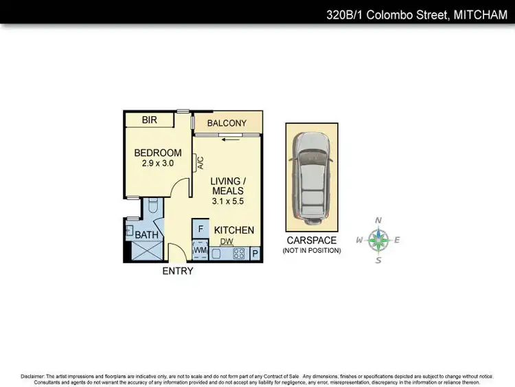 Floorplan of Homely apartment listing, 320B/1 Colombo Street, Mitcham VIC 3132