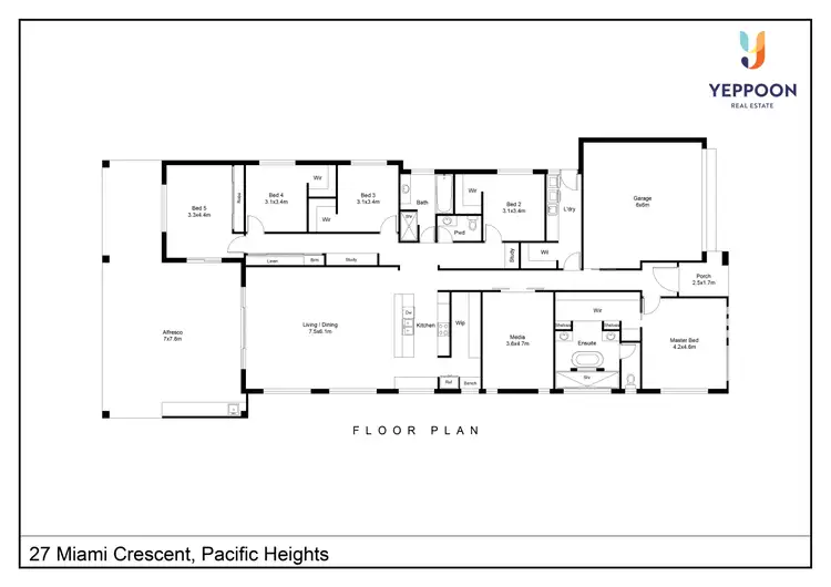 Floorplan of Homely house listing, 27 Miami Crescent, Pacific Heights QLD 4703