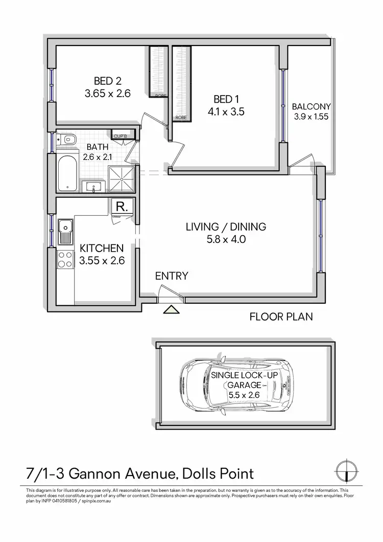 Floorplan of Homely apartment listing, 7/1-3 Gannon Avenue, Dolls Point NSW 2219