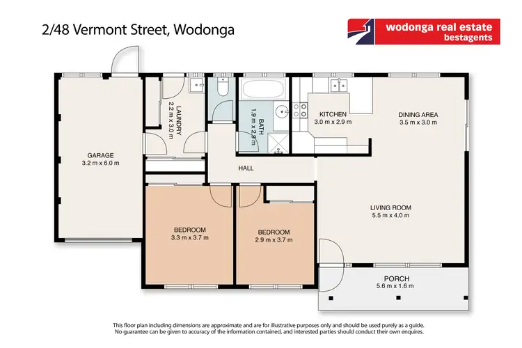 Floorplan of Homely townhouse listing, 2/48 Vermont Street, Wodonga VIC 3690