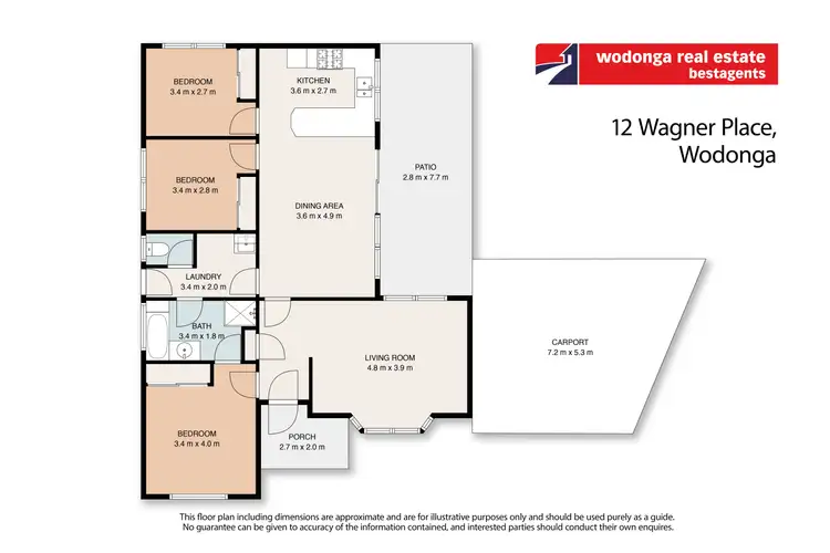 Floorplan of Homely house listing, 12 Wagner Place, Wodonga VIC 3690