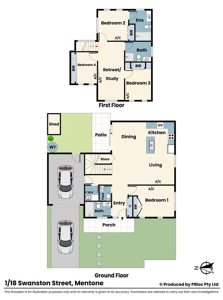 Floorplan of Homely townhouse listing, 1/18 Swanston Street, Mentone VIC 3194