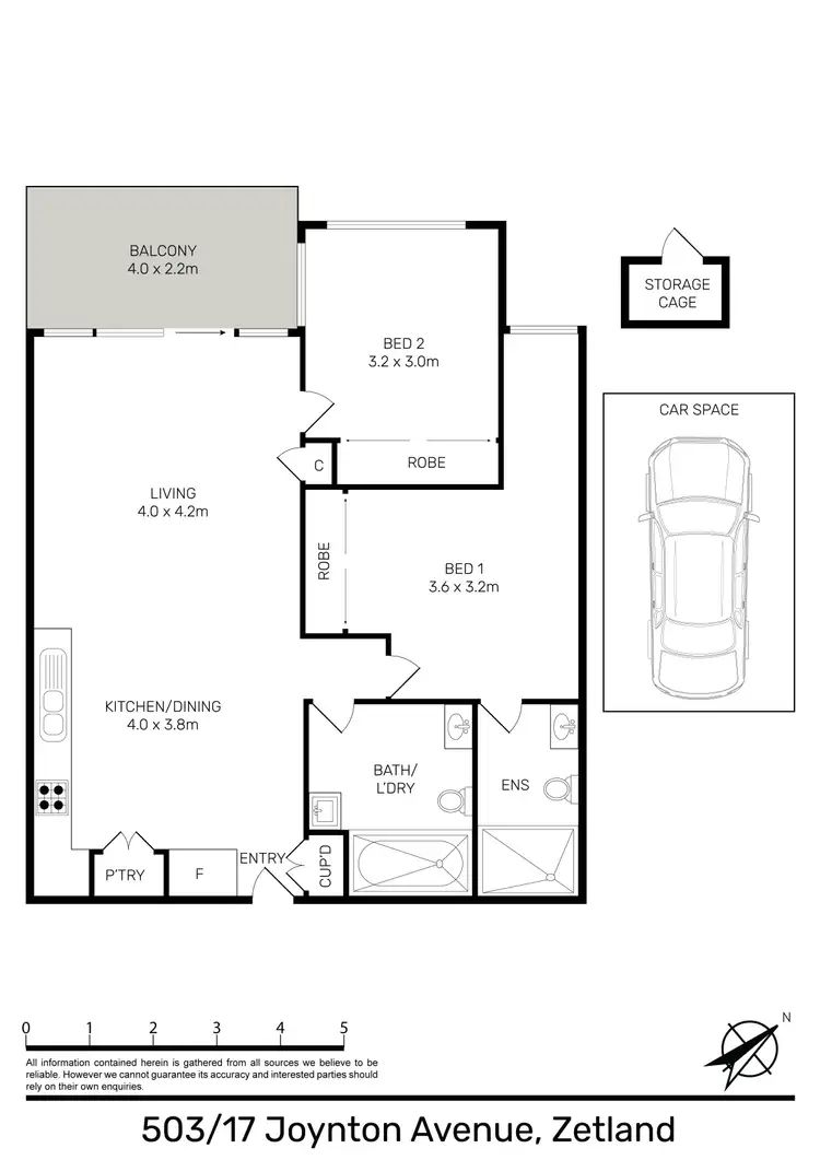 Floorplan of Homely apartment listing, 503/17 Joynton Avenue, Zetland NSW 2017