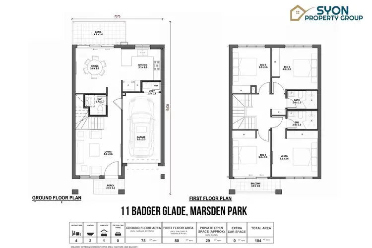 Floorplan of Homely townhouse listing, 11 Badger Glade, Marsden Park NSW 2765
