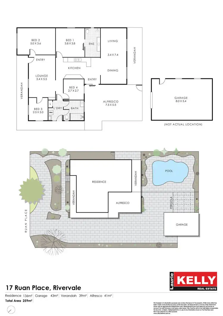 Floorplan of Homely house listing, 17 Ruan Place, Kewdale WA 6105