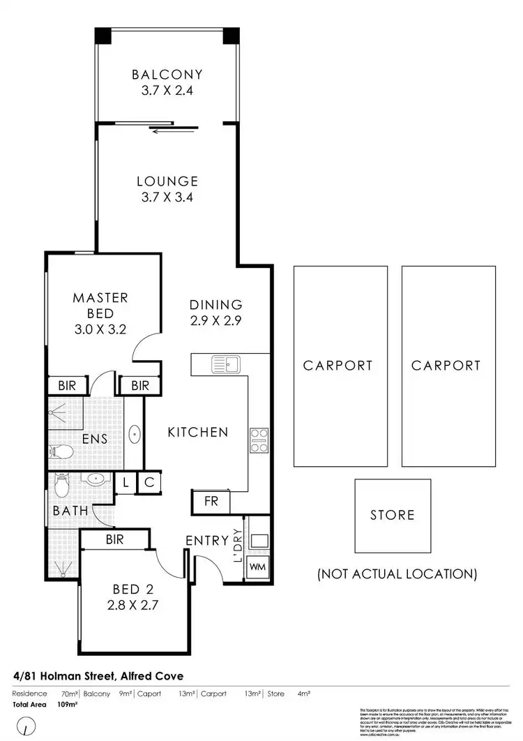Floorplan of Homely apartment listing, 4/81 Holman Street, Alfred Cove WA 6154