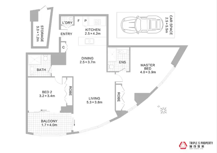 Floorplan of Homely apartment listing, 1402/6 Ebsworth Street, Zetland NSW 2017