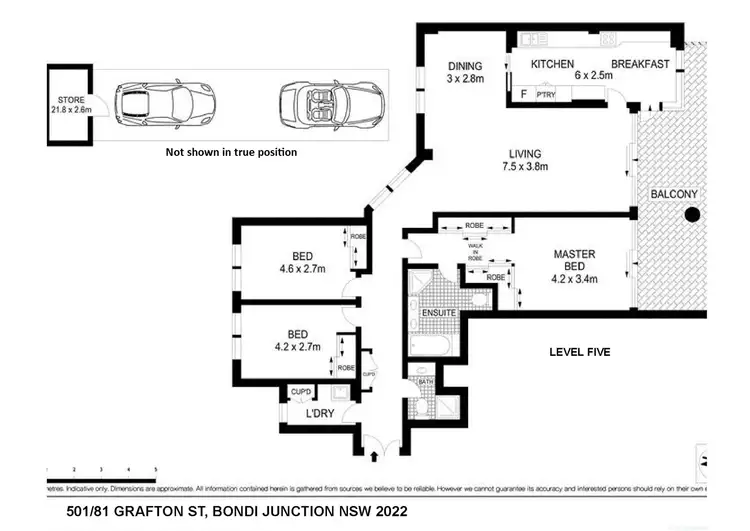 Floorplan of Homely apartment listing, 501/81 Grafton Street, Bondi Junction NSW 2022