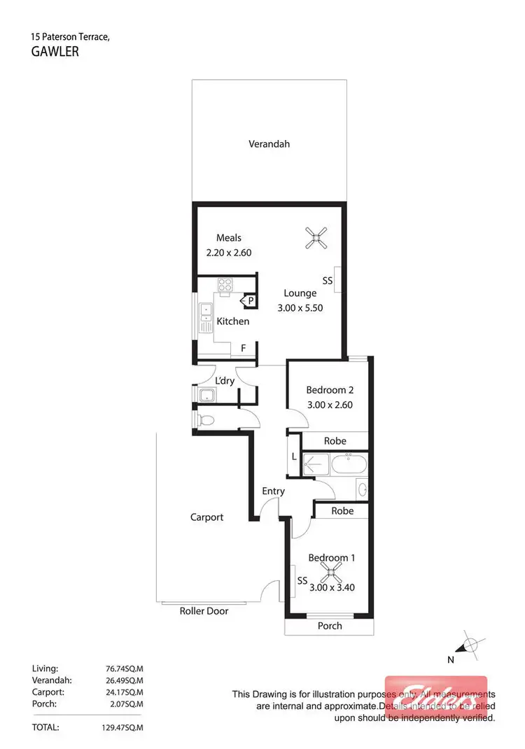 Floorplan of Homely unit listing, 15 Paterson Terrace, Gawler SA 5118