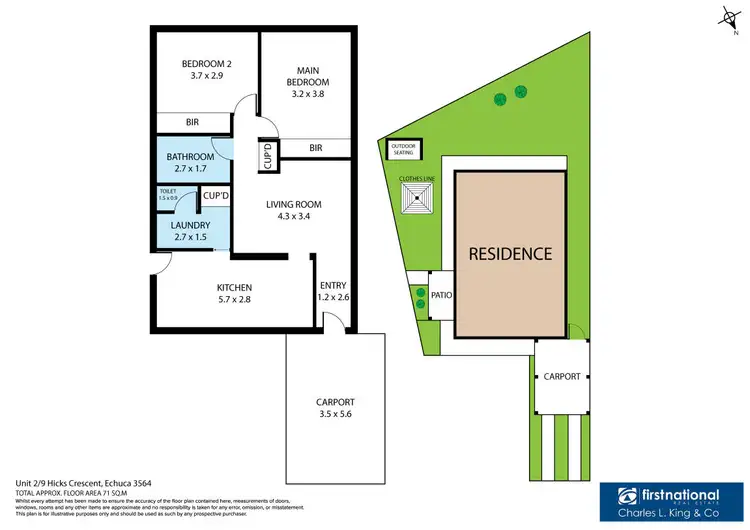 Floorplan of Homely unit listing, 2/9 Hicks Crescent, Echuca VIC 3564